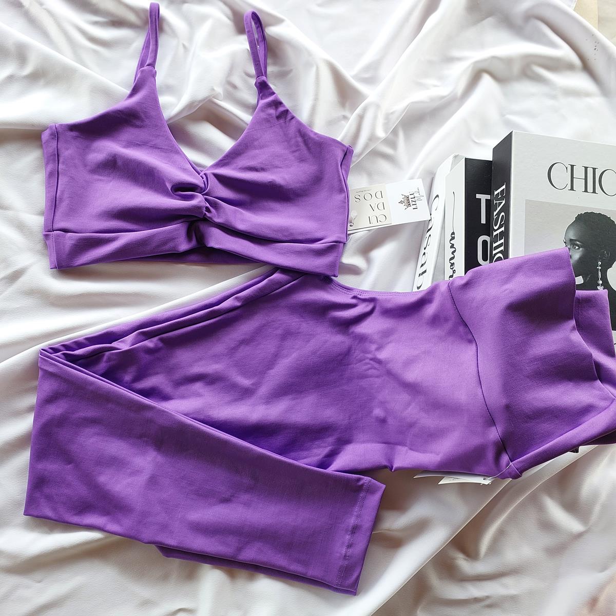 Conjunto Fitness longo Roxo Jade