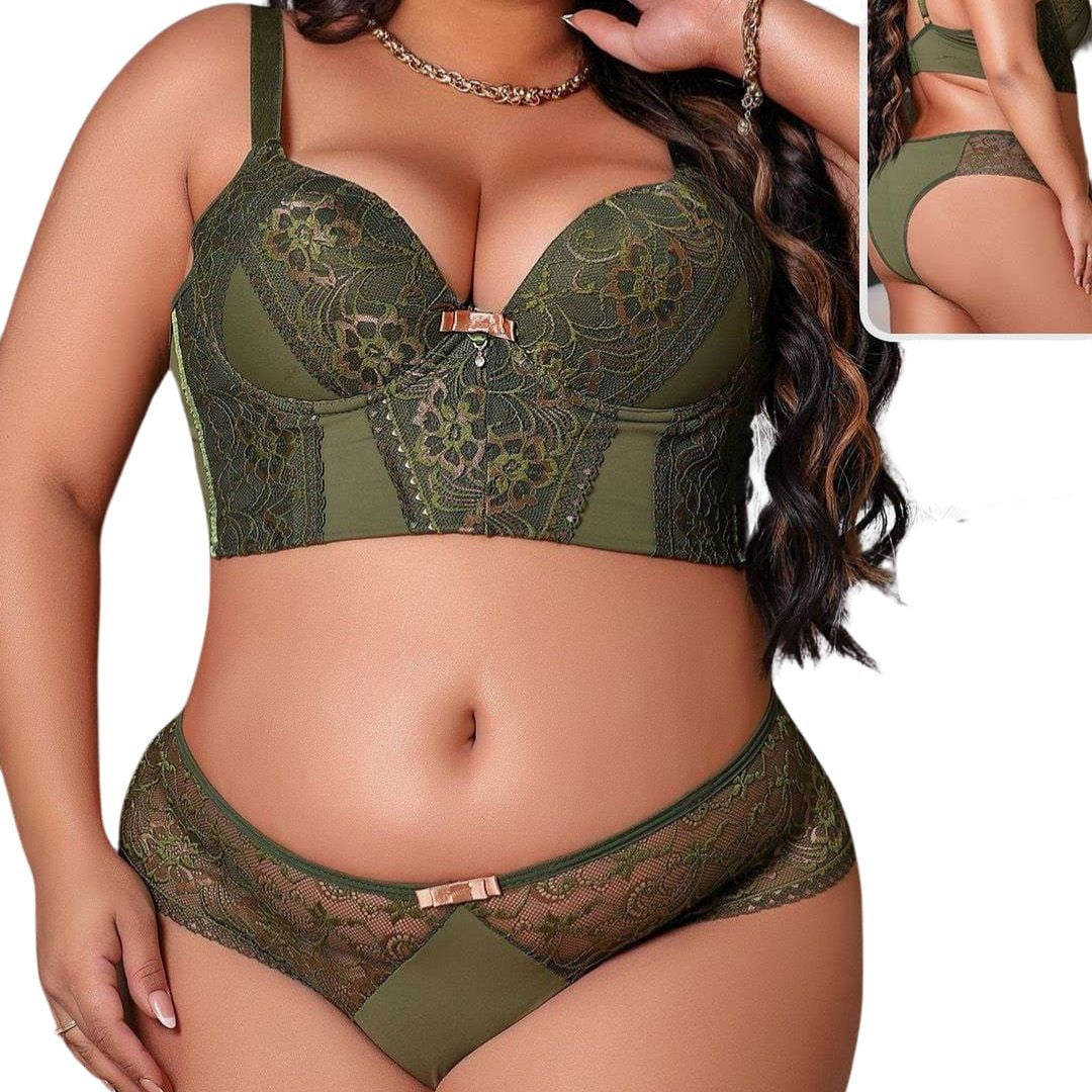 Conjunto Lingerie Plus Size Floresta Sibele