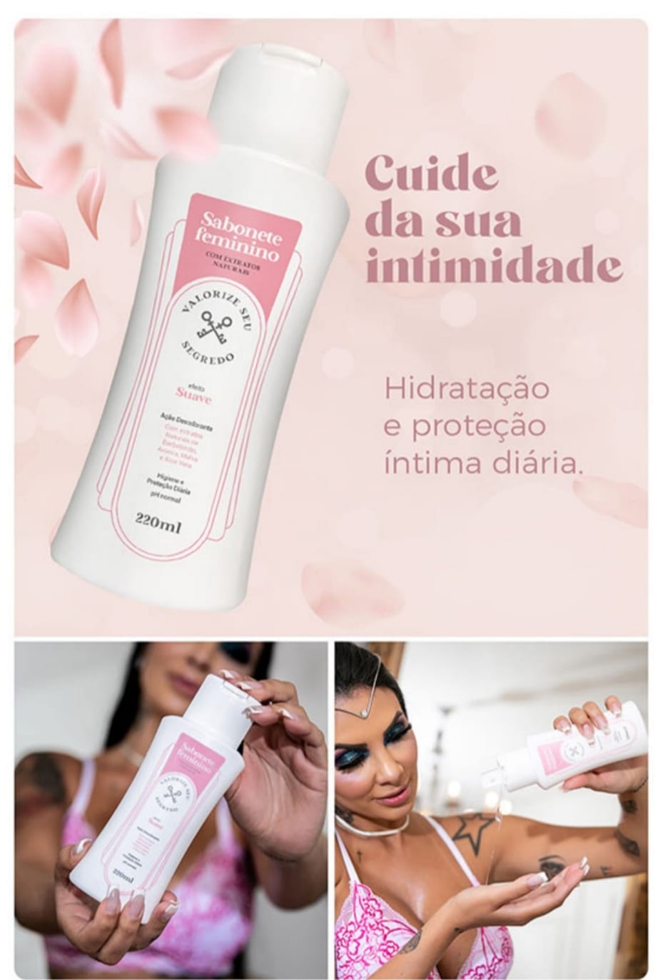 Sabonete Íntimo Feminino Valorize Seu Segredo Suave 220ml