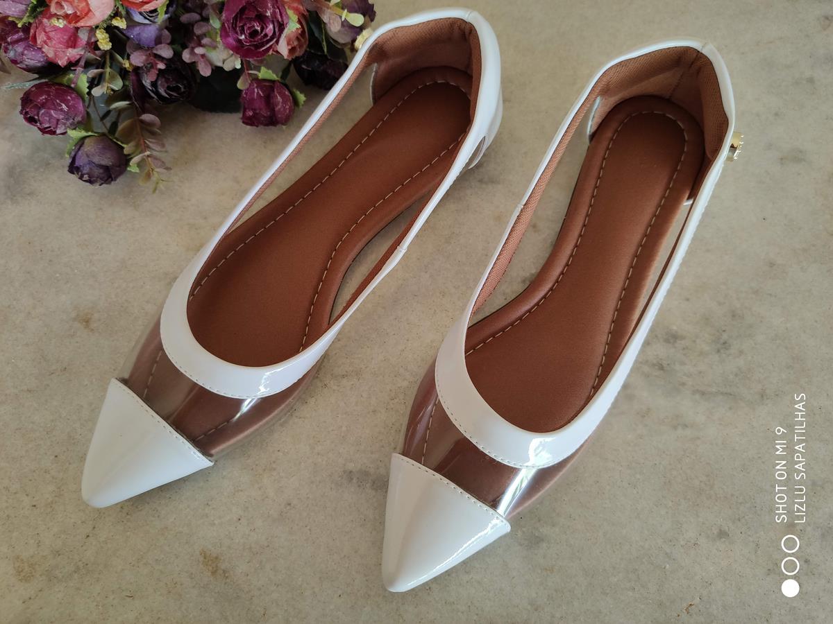 sapatilha transparente bico fino