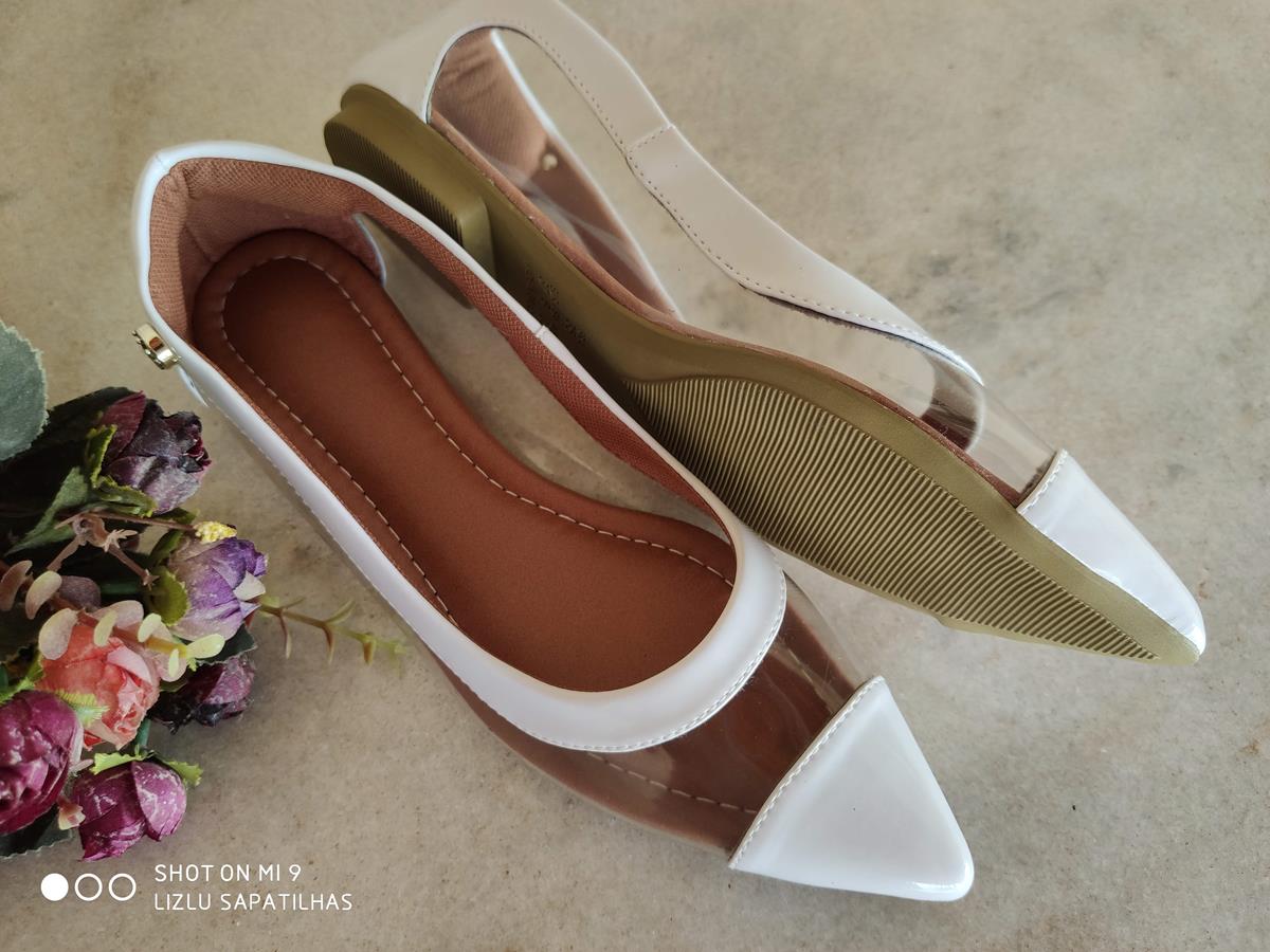 sapatilha transparente bico fino