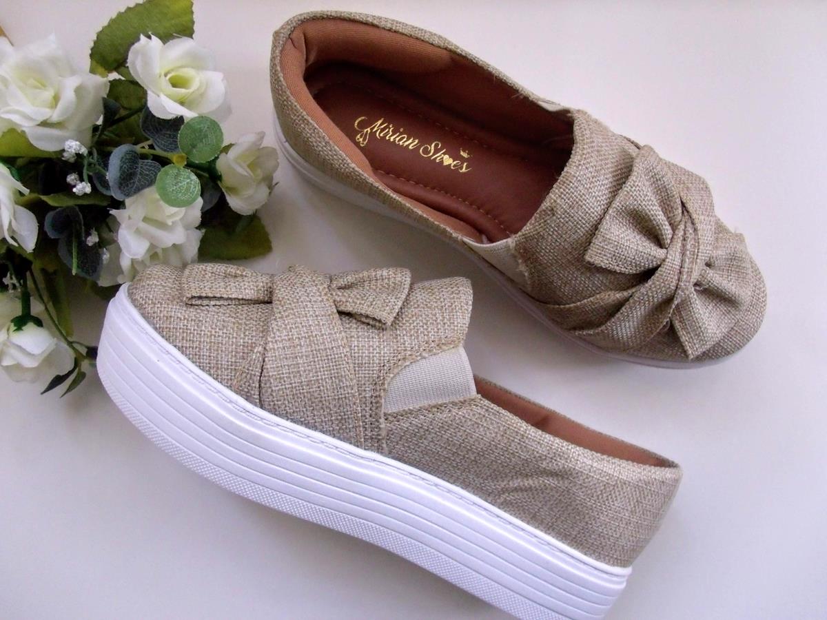 slip on feminino laço