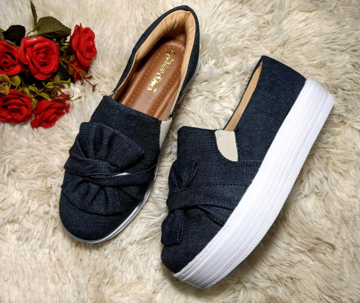 tenis jeans sola alta