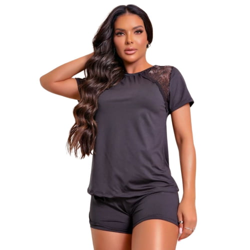 Baby doll Feminino Preto Ref.0216376