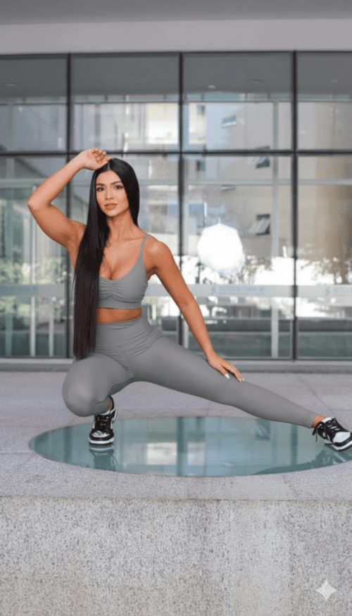 Conjunto Fitness Longo Chumbo Jade