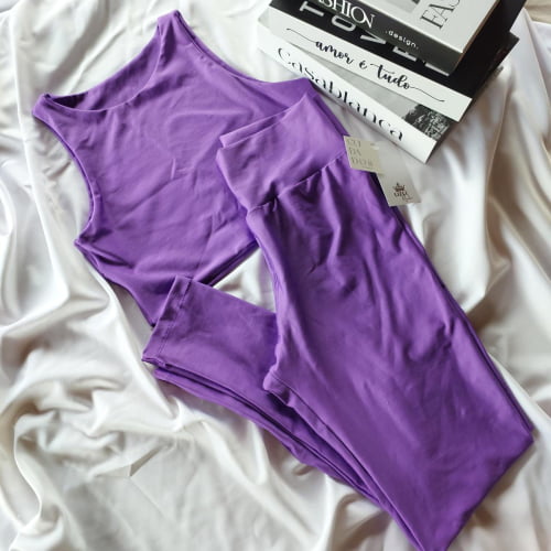 Conjunto Fitness Longo Roxo Infinity