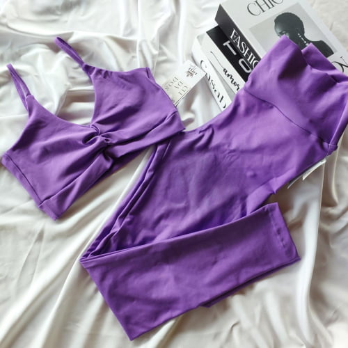 Conjunto Fitness longo Roxo Jade