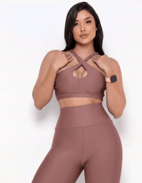 Conjunto Fitness Longo Satin Julia