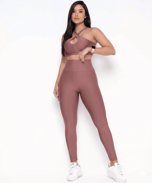 Conjunto Fitness Longo Satin Julia