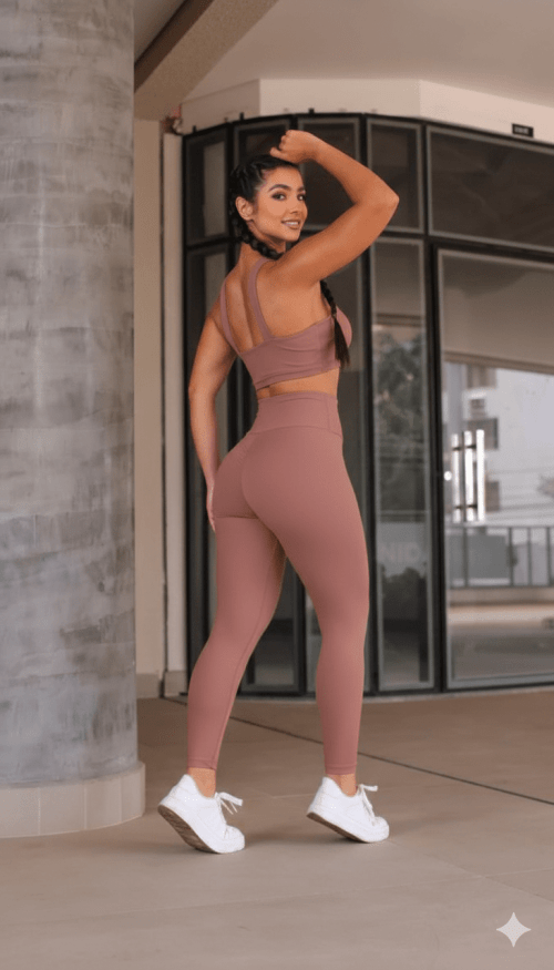 Conjunto Fitness Longo Satin Julia