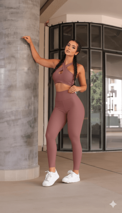 Conjunto Fitness Longo Satin Julia Conjunto Fitness Longo Satin Julia