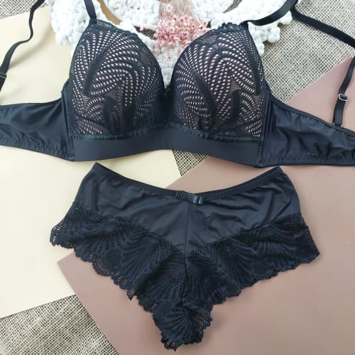 Conjunto Lingerie Núbia Renda Preto Ref.0210671