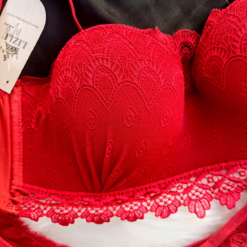 Conjunto Lingerie Renda Tomara que Caia Vermelho Ref.0155065