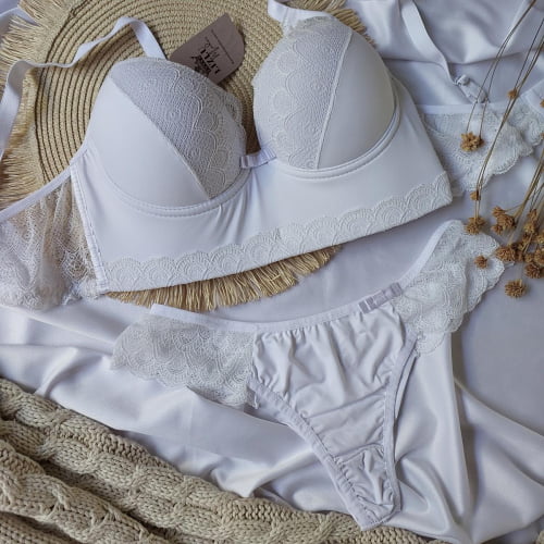 Conjunto Lingerie Branco Silvia Ref.0212371