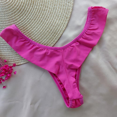 Conjunto Lingerie Lycra e Renda Rosa Pink Ref. 0042065