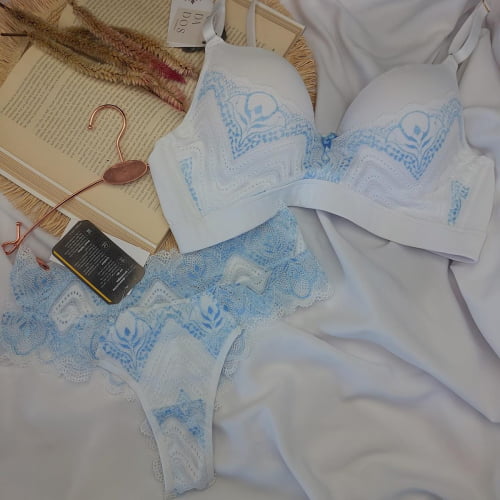 Conjunto Lingerie Renda Bicolor e Micro Yasmin