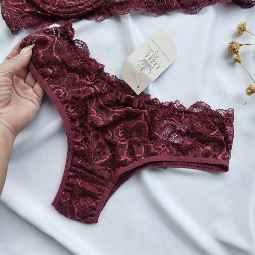 Conjunto Lingerie Renda Marsala Edna Ref.0216670