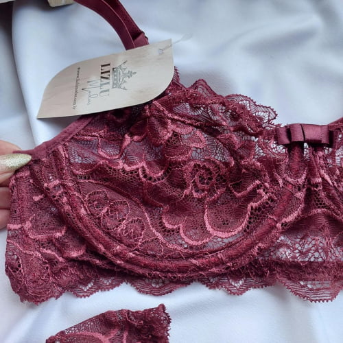 Conjunto Lingerie Renda Marsala Edna Ref.0216670