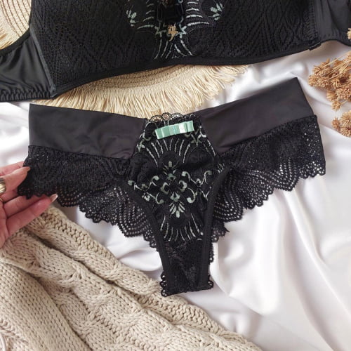 Conjunto Lingerie Renda Preto Dandara Ref.0213071