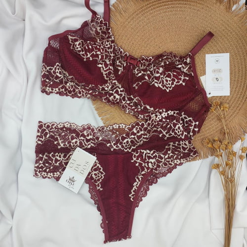 Conjunto Lingerie Renda Sensuale Ivone