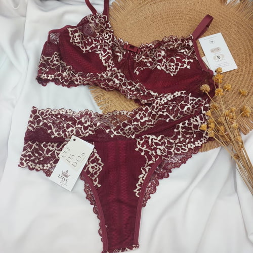 Conjunto Lingerie Renda Sensuale Ivone