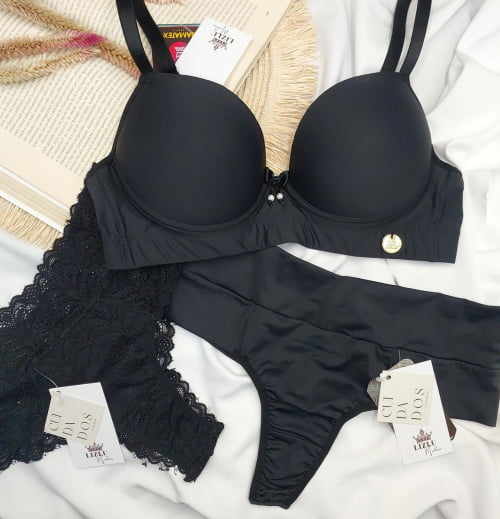 Conjunto Lingerie Tayna Preto