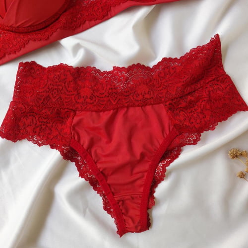 Conjunto Lingerie Vermelho Renda Brenda Ref.0214874