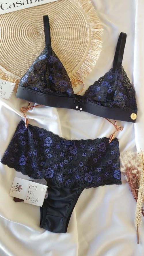 Conjunto Lingeire Renda Sexy Samara