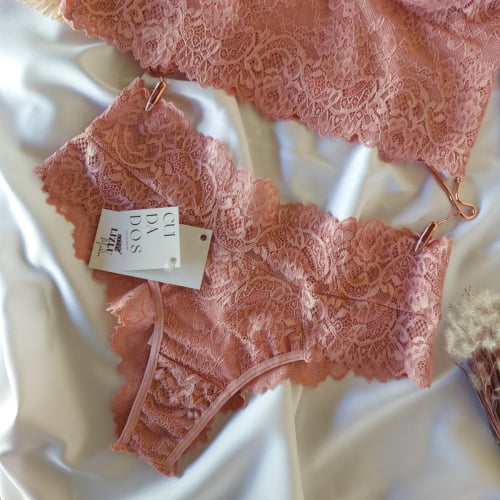 Conjunto Lingerie Cropped Renda Liz Romance