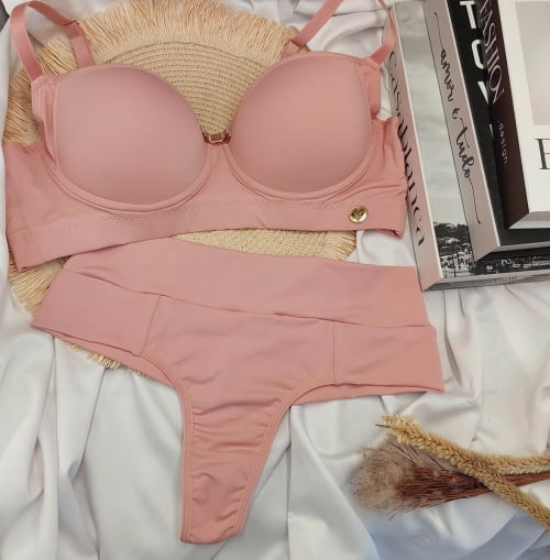 Conjunto Lingerie Microfibra Preto Lucy