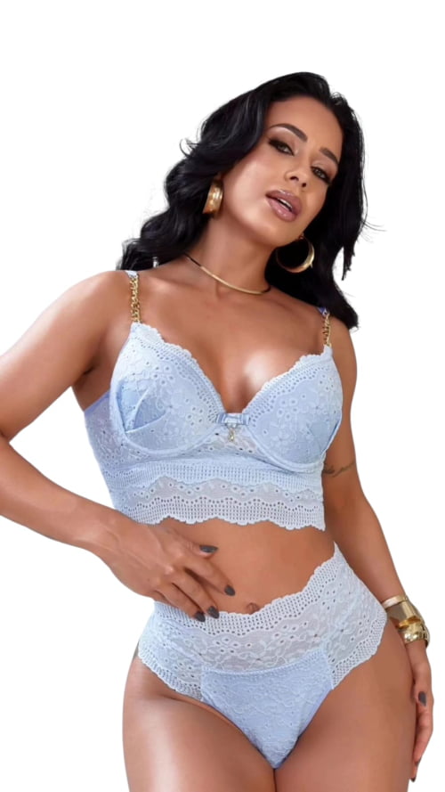Conjunto Lingerie Renda Lese Frozen Dany