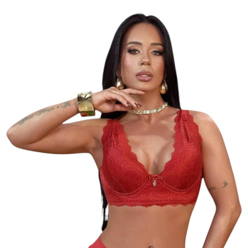 Conjunto Lingerie Renda Lese Rubi Meiriele