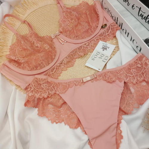 Conjunto Lingerie Renda Romance Rebeca