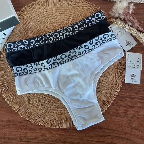 Kit 02 Calcinhas Algodão Delicotton Cós Elástico