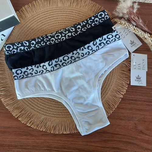 Kit 02 Calcinhas Algodão Delicotton Cós Elástico