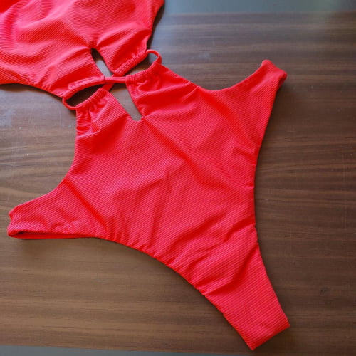 Maiô Vermelho Texturizado Jade